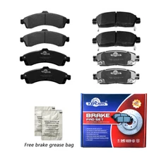 Front & Rear Ceramic Brake Pads Kit for 2009 2010 2011 2012 - 2018 Ram 2500 3500