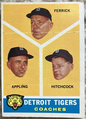 1960 Topps 461 Detroit Tigers Coaches Billy Hitchcock, Luke Appling ...