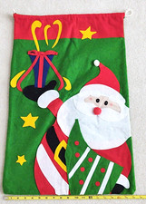 SANTA Gift Bag Sack With Drawstring Closure SANTA 28 x18"