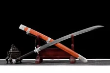 WUSHU Broadsword Sword Sharp Folded Steel Blade Saber Qing Dynasty Housecarl Dao