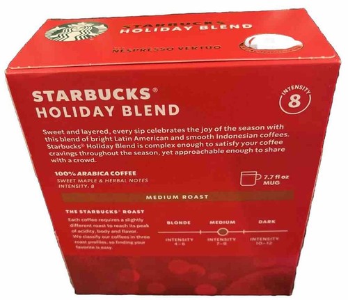 STARBUCKS HOLIDAY BLEND NESPRESSO VERTUO Coffee Capsules Limited Edition NEW - Picture 4 of 7