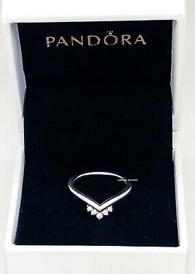 NEW Authentic PANDORA 925 Silver Tiara wishbone CZ Stackable NEW Authentic PANDORA 925 Silver Tiara wishbone CZ Stackable