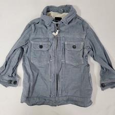 Gap Kids Blue Shacket Shirt Jacket Lined Zip Up Long Sleeve Pockets Sz XS 4 / 5