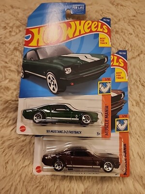 2022 HW '65 FORD MUSTANG 2+2 FASTBACK!! Duel Color Variation! #1/10 Lot of 2! 