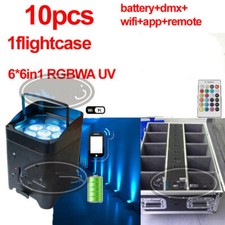 6 18W RGBWAUV Wireless IR Battery Power Wifi Led Par Light 10pcs dj smart light