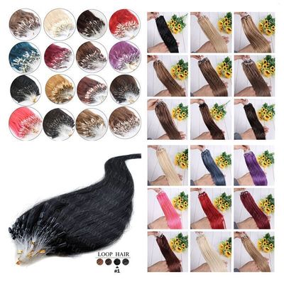 8A 16-26Inch Double Drawn Loop Micro Ring Beads 100% Remy Human Hair Extensions