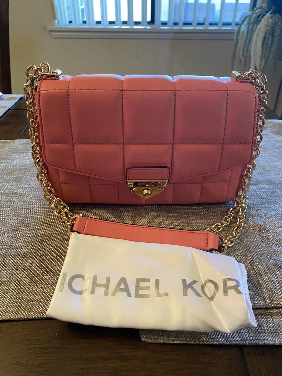 Michael Kors Soho Large Leather Chain Shoulder Bag Tea Rose NWT eBay
