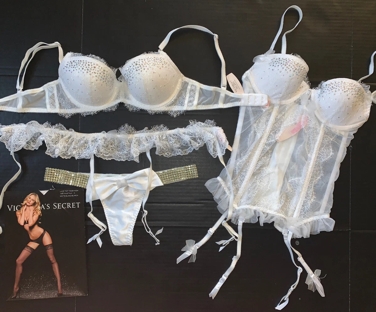 Victoria's Secret 32C BRA SET+garter belt+CORSET bustier