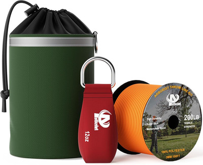 Arborist Throw Line Kit with Slick Rope & 12/14/16Oz Throw Weight & Reflective S