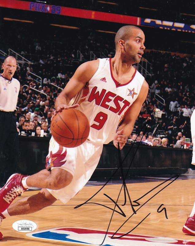 Tony Parker signed autograph 2009 NBA All-Star 8x10 photo JSA San Antonio Spurs