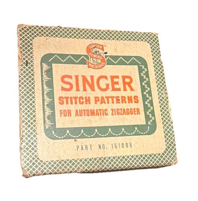 Vintage Singer Stitch Patterns For Automatic Zigzagger Part No. 161008 Open Box
