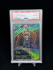 2023 Panini Select Keyonte George Green Prizm /5 RC Courtside Jersey # PSA 10