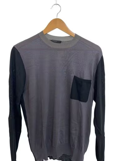 PRADA/Knit sweater (thin)/Size 46/Silk/Gray/Solid