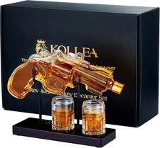 Birthday Gifts for Men Dad, Kollea Gun Whiskey Decanter Set with Shot Glass, Coo