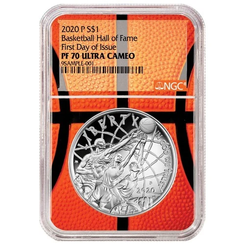2020-P $1 Basketball Hall of Fame Silver Dollar Proof Coin NGC PF70 FDI
