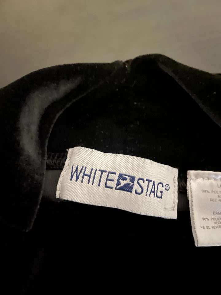 Top de mujer vintage blanco ciervo grande negro elástico terciopelo caprichoso Y2K LEER Foto 3 de 4