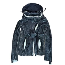 Used L.G.B. Le Grand Bleu Bono 3 Leather Jacket Size 1 Black Length 56cm