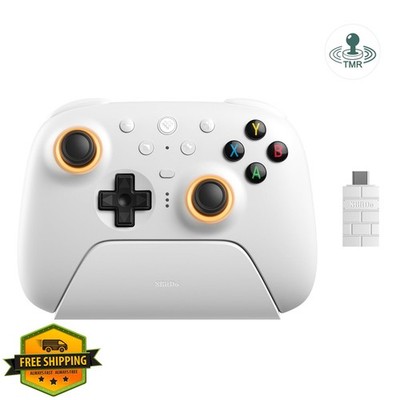 8Bitdo White Controller TMR Joysticks