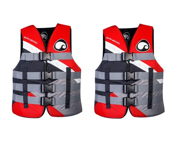 Setangebot 2X Spinera Schwimmweste Wassersportweste Bootsweste 50N Rot Gr. S/M-image