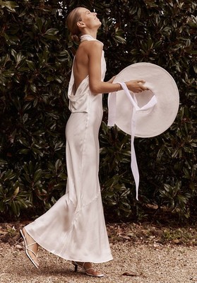 dissh aisle white linen back bow dress size 6 rrp 200 bnwt pockets  bridal lined (276687790638),