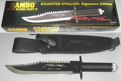 RAMBO II Messer First Bl. Part II Stallone Signature Edition Lizensiert Neu