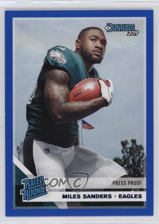 2019 Panini Donruss Rated Press Proof Blue Miles Sanders #322 Rookie RC 09xy
