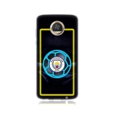 OFFICIAL MANCHESTER CITY MAN CITY FC NEON SOFT GEL CASE FOR MOTOROLA PHONES
