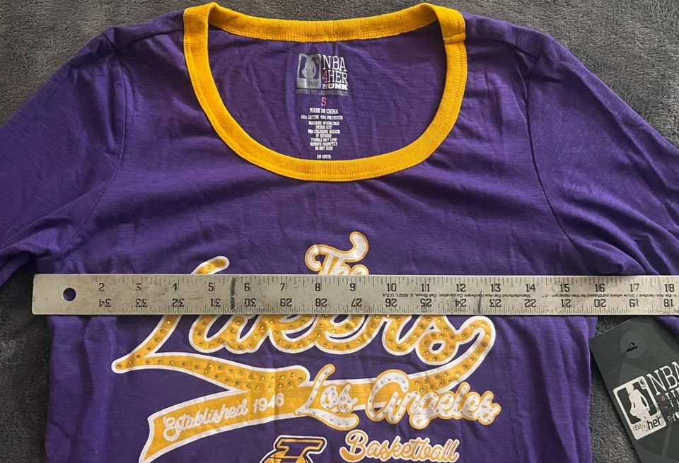 NBA FOR HER BY UNK LOS ANGELES LAKERS RHINESTONES NEW T-Shirt SZ Small - Image 2 of 4