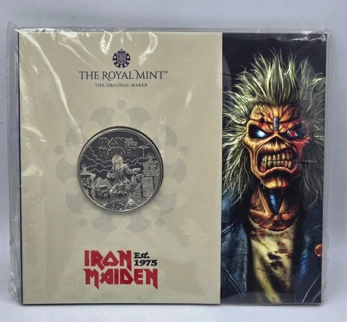 Pièce de 5 £ brillante non circulée Iron Maiden 2025 UK SOUS BLISTER