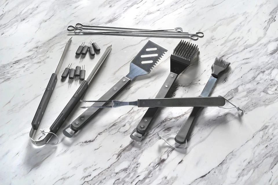 Juego de parrilla de barbacoa de 20 piezas | Herramientas de acero inoxidable y estuche rígido | Herramienta definitiva Foto 4 de 4
