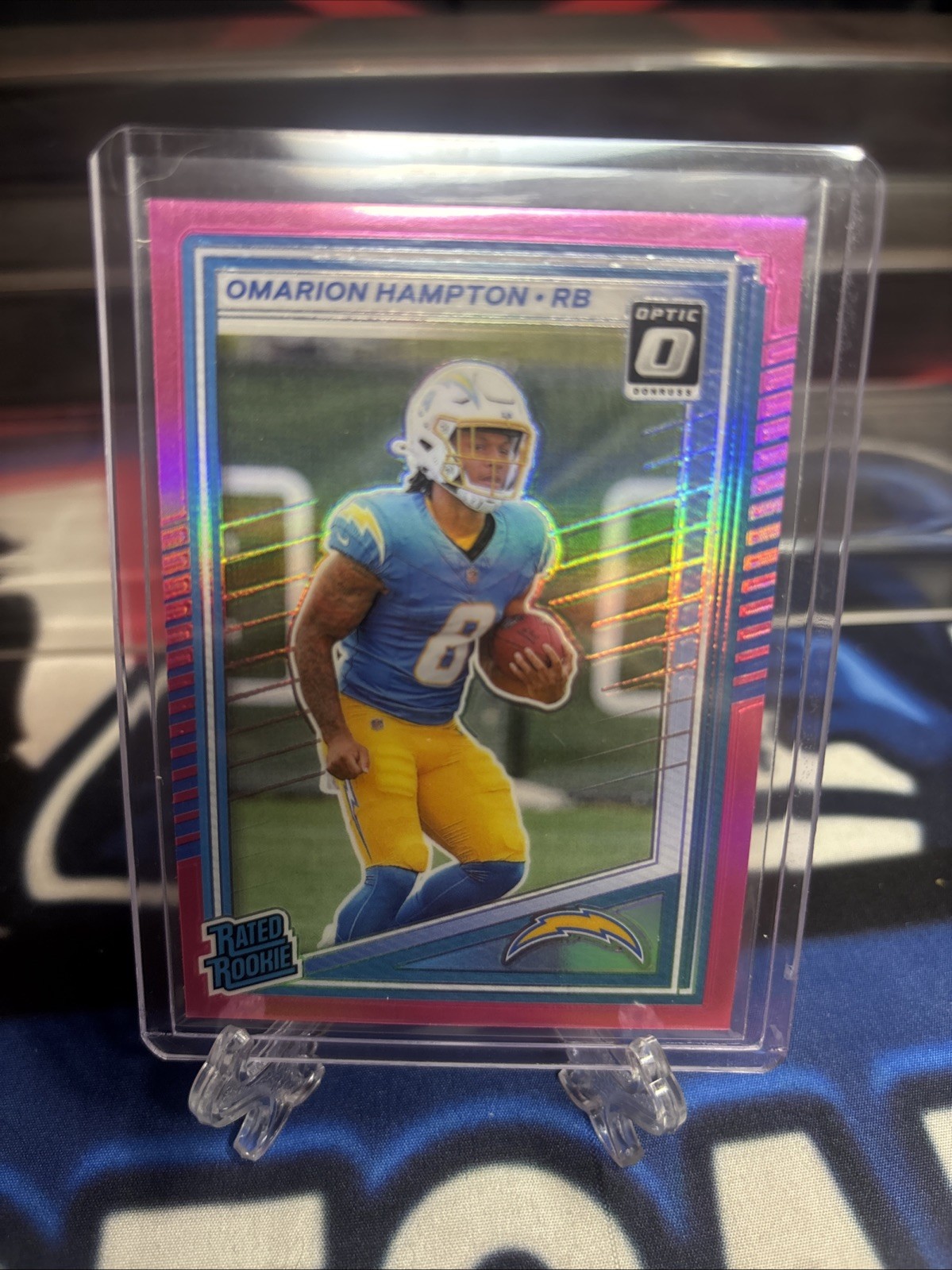 2025 Panini Donruss Omarion Hampton Rated Rookie Purple Press Proof