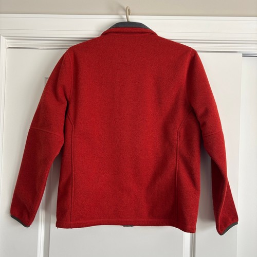 L.L. Bean Men's full zip Sweater Fleece Jacket Medium 500020 red orange gorpcore - Picture 2 of 8