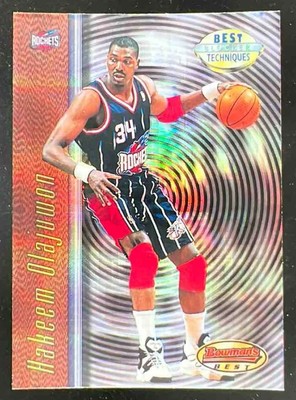 1997-98 Bowman 's Best Techniques Atomic Refractors #T8 Hakeem Olajuwon