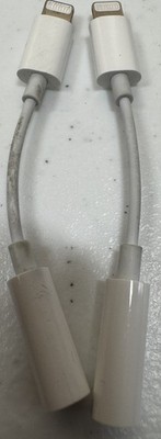   2-Pack Lightning to 3.5mm Headphone Jack Adapter for iPhone iPad iPod White