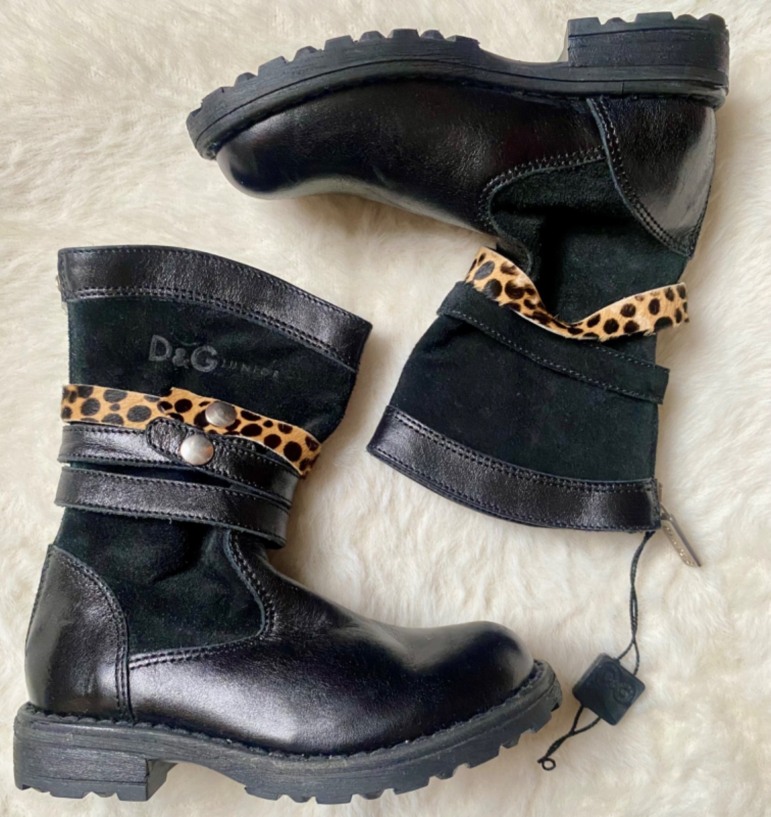 New D&G Little Girls biker Boots
