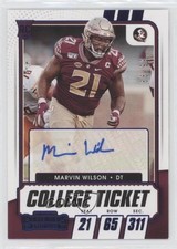 2021 Panini Contenders Draft Picks Game Ticket Blue 66/99 Marvin Wilson Auto 9r9