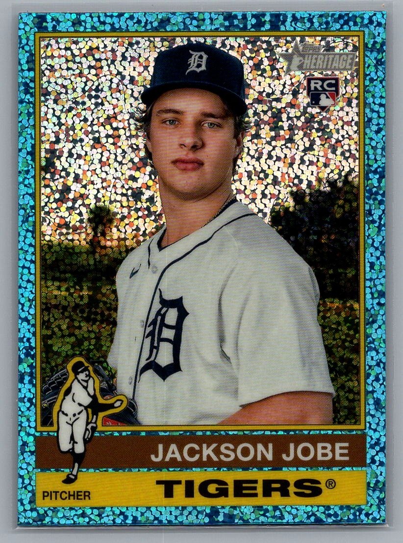 2025 Topps Heritage Jackson Jobe #389 Chrome Light Blue Sparkle Refractor (RC)