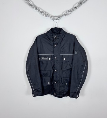 Belstaff Tourmaster Vintage Herren Motorradjacke schwarz 2 in 1 Steppfutter L