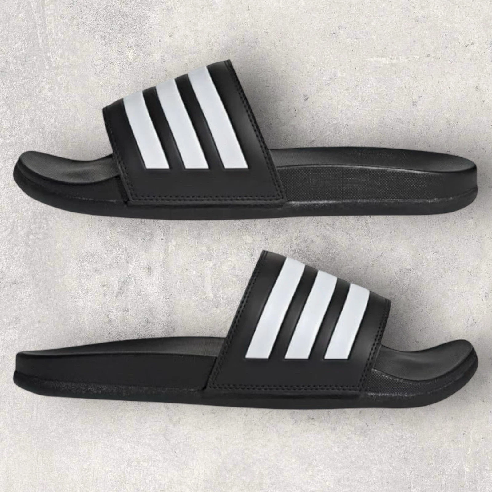 ADIDAS Adilette Sandali comodi slide Unisex M12 W13 Nero