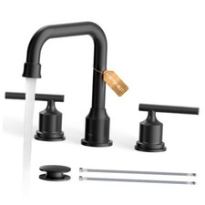 Bathroom Faucet 3 Hole, Widespread Vanity Sink Faucets 8 Upgrade-8 Inch Black