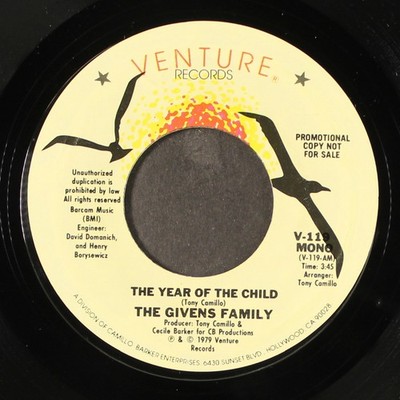 GIVENS FAMILY: the year of the child / mono VENTURE 7'' Single 45 RPM