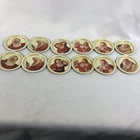 Vintage Coca-Cola Santa Claus Metal Coasters Set 12 Christmas Holiday Decor