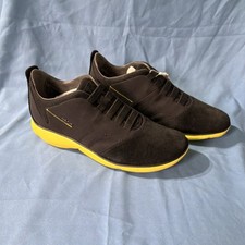 Geox Nebula Black Yellow Slip-On Comfort Sneakers Mens US 6 U62D7F 01122 C0054