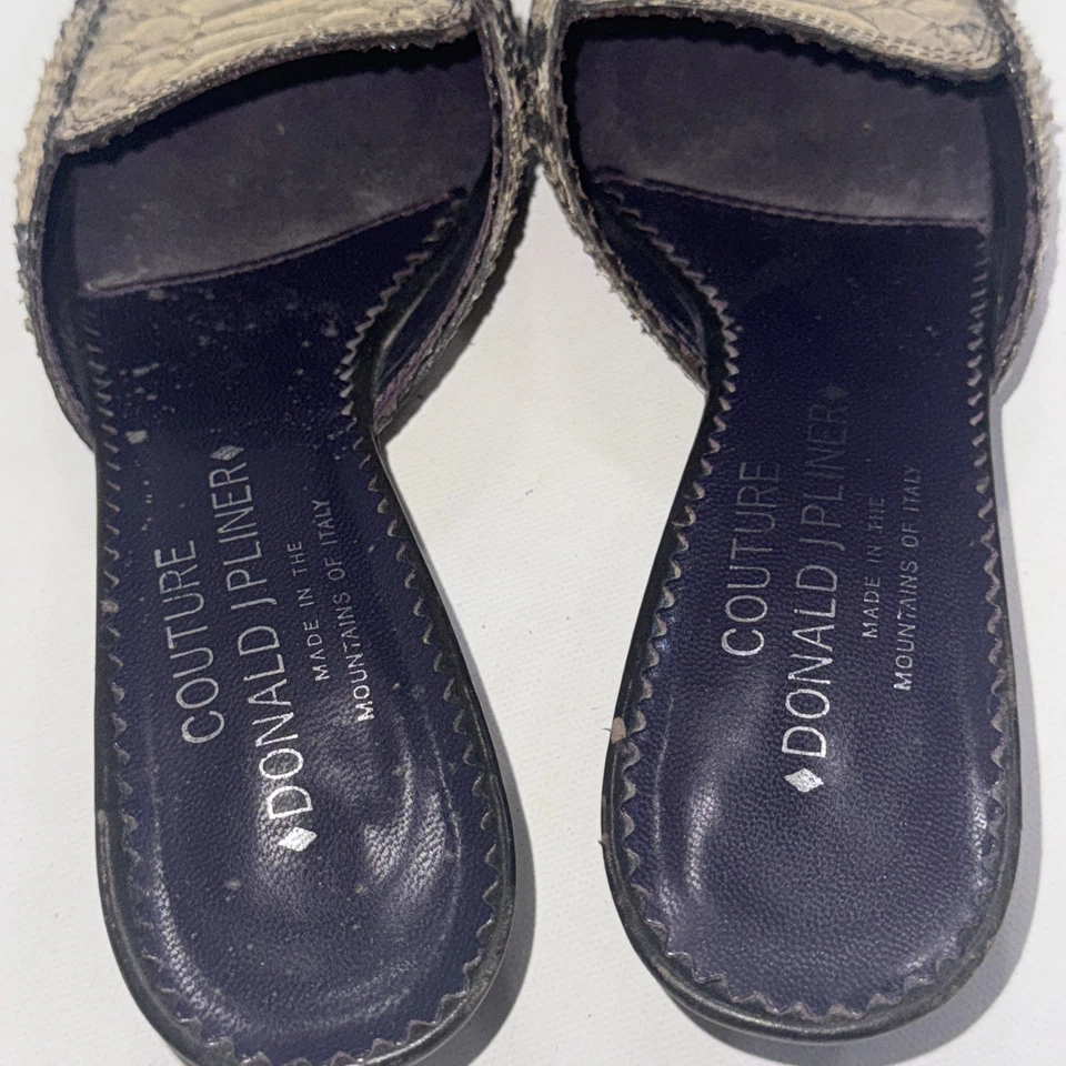 Donald J Pliner Couture Moira Snake Leather Old Money Mule Kitten Heels 8N - Image 4 of 4