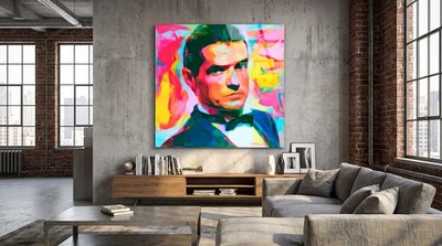 Ausstellungsstück! Motiv Falco Sänger 95x95 cm Gallery Print/Pop Art/Acrylglas
