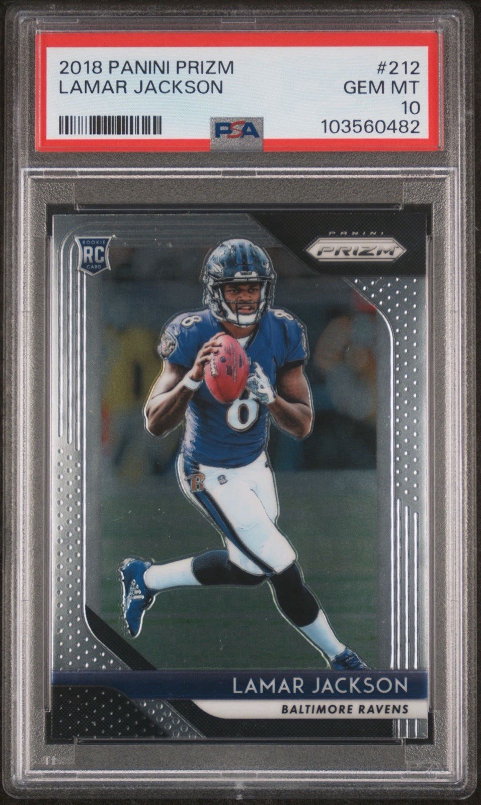 2018 Panini Prizm - Rookie Lamar Jackson #212 (RC) PSA 10