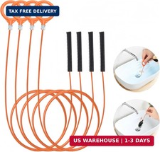 32 Inch Snake Hair Drain Clog Remover, Anti-Break Metal with Nylon Coating Drain