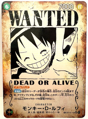 Monkey D. Luffy OP13-118 SEC SP Wanted Alt Art Carrying on His Will Japanese