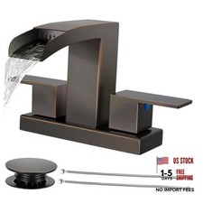 Waterfall Bathroom Faucets 3 Hole Bathroom 4 Inch Centerset Oil Rubbed Bronze