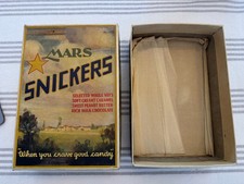 Vintage Mars Snickers Candy Store Display Box w Lid 5¢ Advertising c.1940s